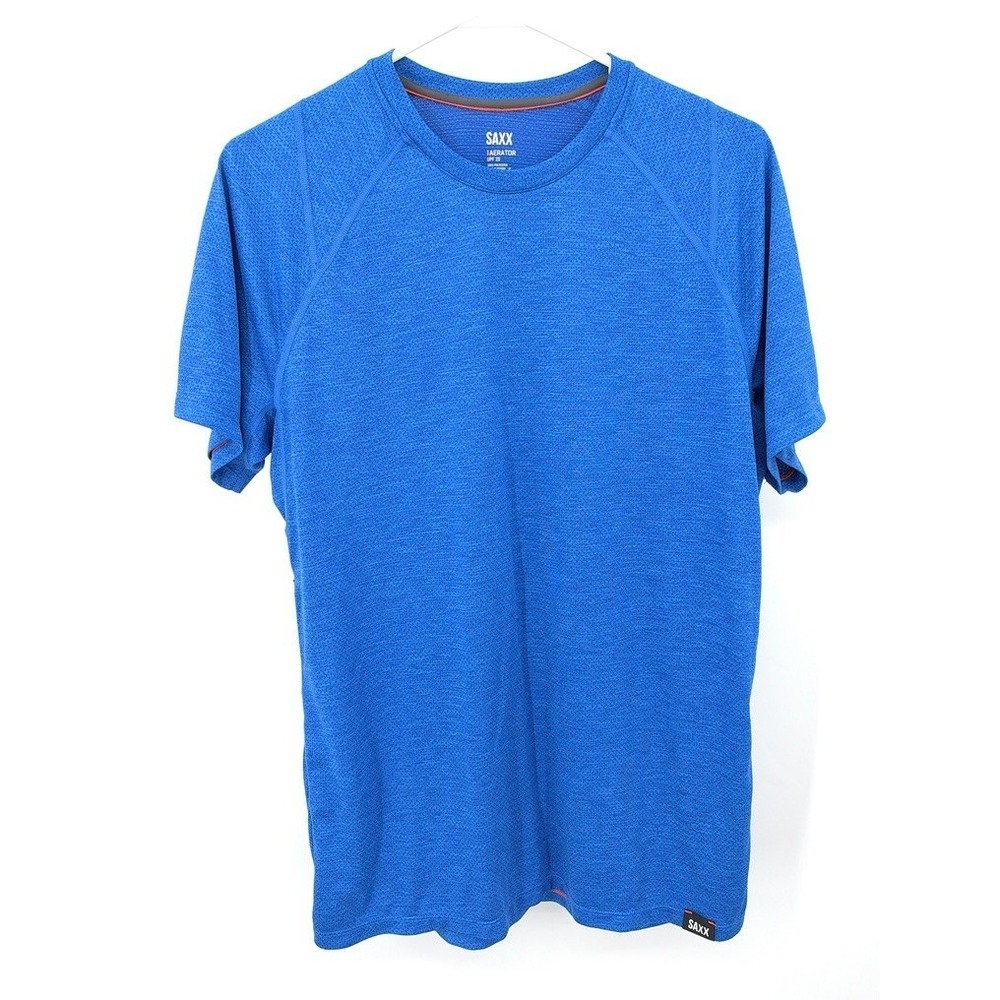 Saxx Aerator Mens Blue Short Sleeve Performance T-Shirt UPF 25 Size M